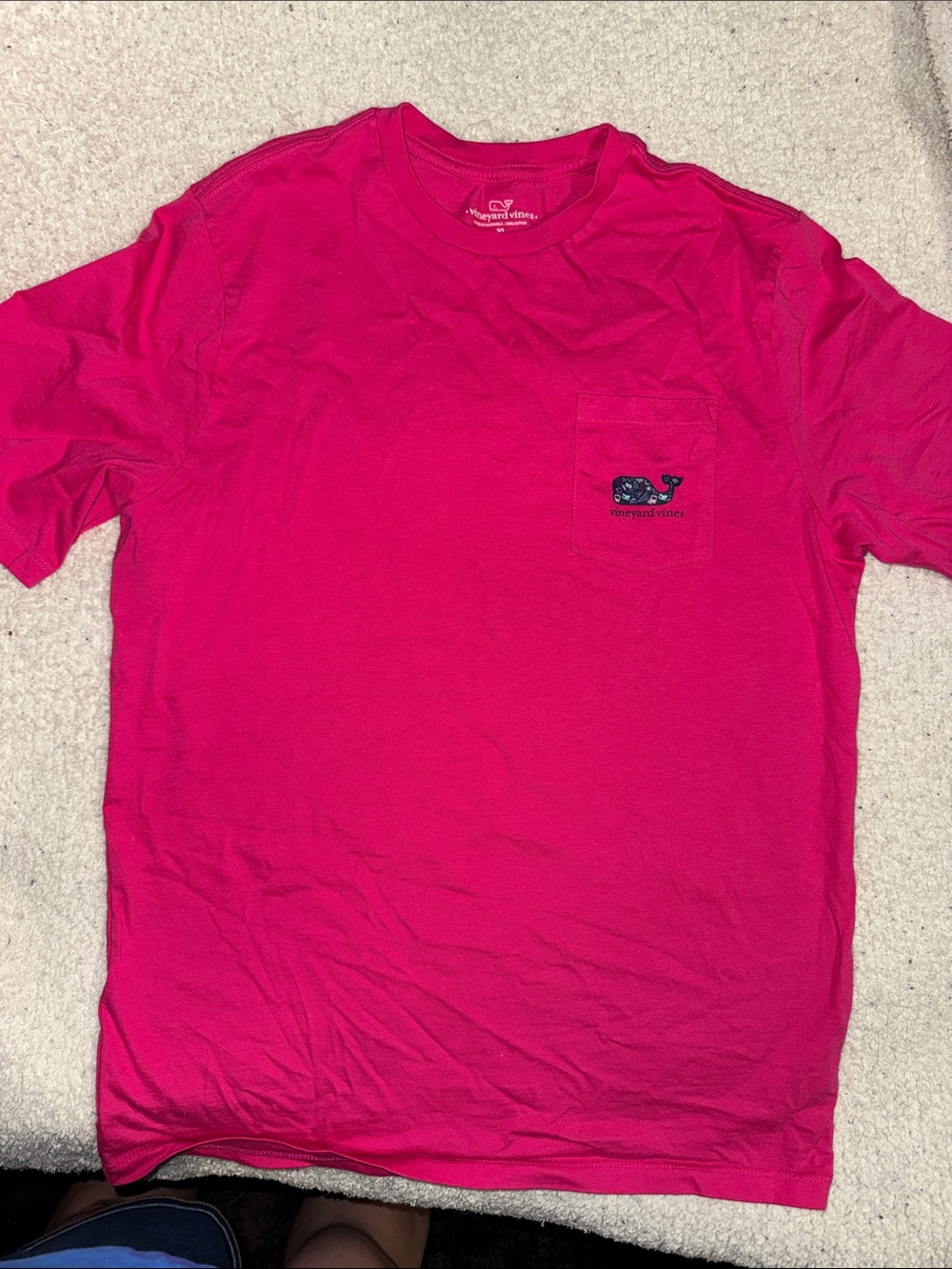Vineyard Vines Short-Sleeve Pocket Tee in Hot Pink with Whale Logo